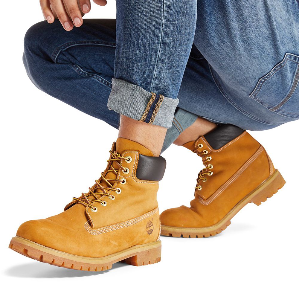 Timberland Μποτες Χιονιού Ανδρικα Καφε - 6-Inch Premium Waterproof - Greece 2896041-AI